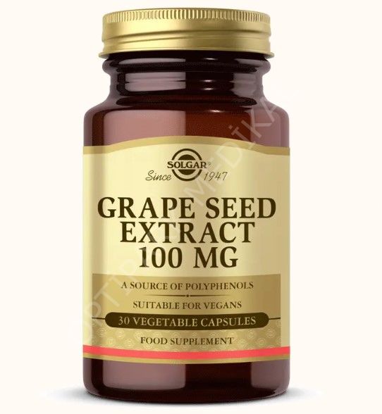 SOLGAR GRAPE SEED EXTRACT 100MG 30 V-CAPS