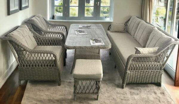 Petra Rattan 3 1 1 2puf Masa Rattan Bahçe Balkon Mobilyası