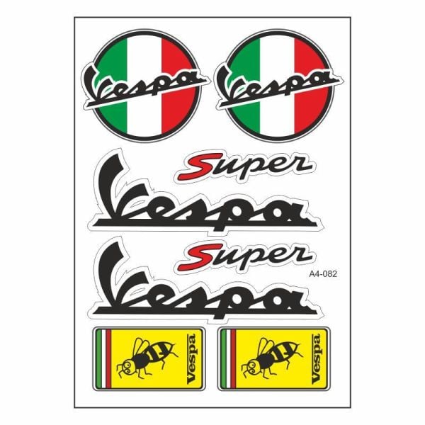 Vespa A4 Sticker 082 Tek Paket Çoklu