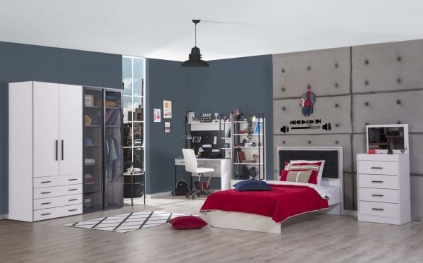 Drawers and 2-Door | Atlas White
