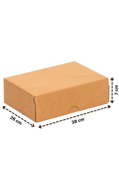 E-Ticaret Kargo Kutusu 38x26x7 cm 4 Nokta Kraft Full 135 Gram 10'lu Paket