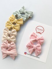 Çizgili soft fiyonk klips toka.(Çift)