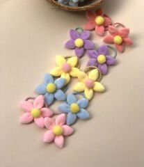 Peluş çiçek lastik toka.(Çift)