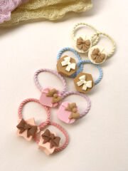 Fiyonk detaylı mini kutu lastik toka.(Çift)