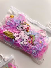 Unicorn çantalı lastik toka.