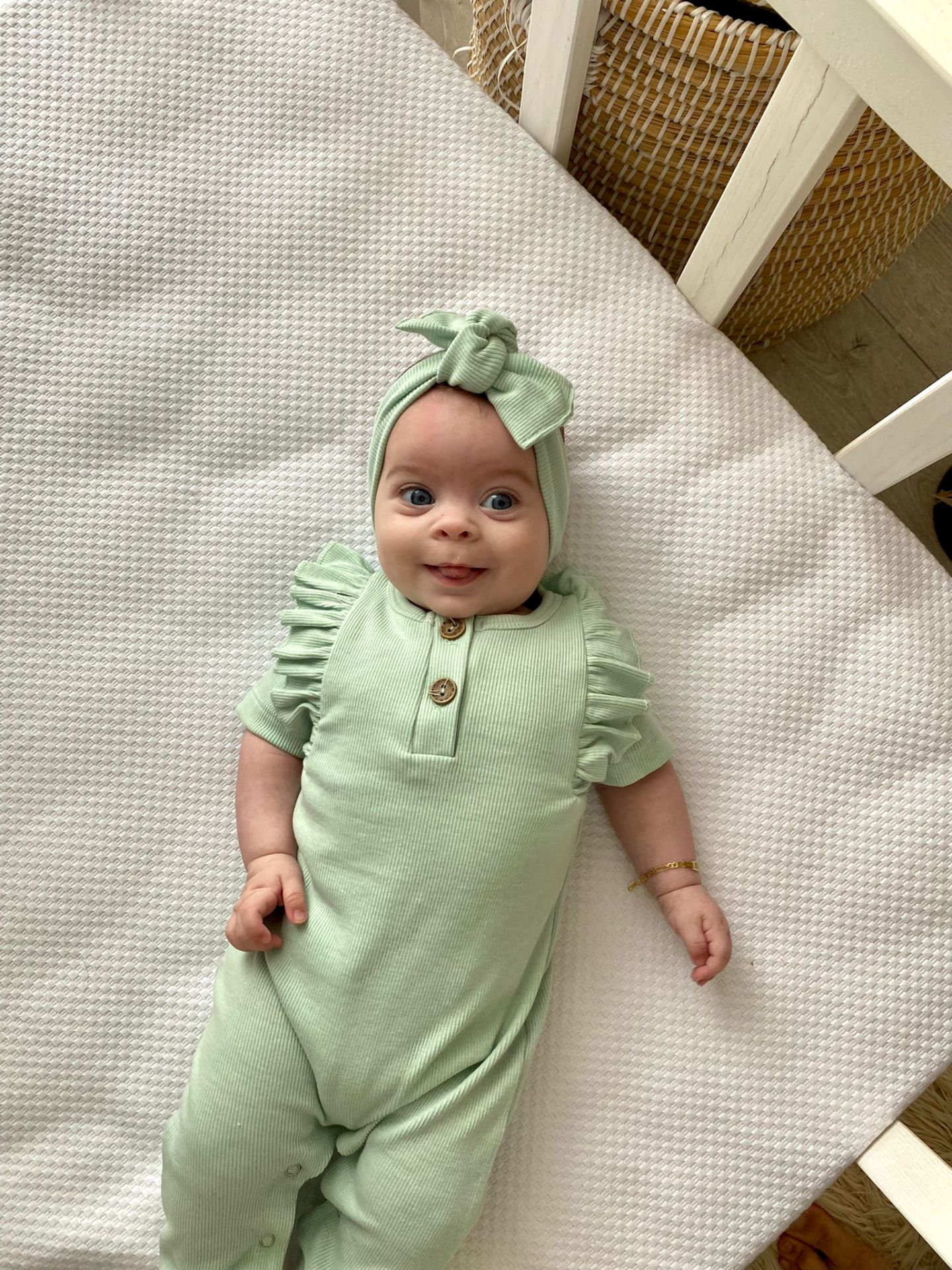 Mint yazlık kısa kollu tulum bandana set.