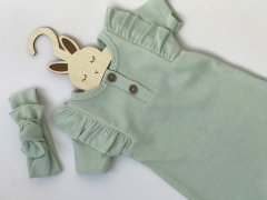 Mint yazlık kısa kollu tulum bandana set.