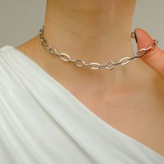 Lesli Kalın Zincir Kolye | Silver
