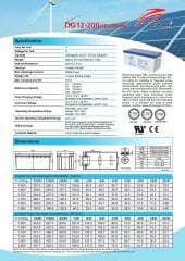 Ritar DG12-200 12V 200 Amper jel batarya ( 750 cycle ) Güneş paneli aküsü