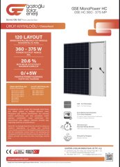 370 Watt A+ Half Cut Monokristal Perc Yeni Nesil Güneş (Solar) Panel 9BB