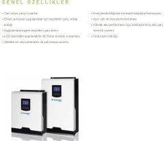 Tescom 3kW 24V 50Amper PWM tam sinus akıllı inverter