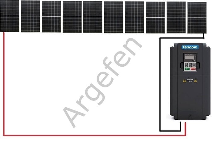 2.2 kW 2200 Watt 3Hp 3 Faz Sürücülü 4.500Watt Solar Panelli Sulama Paket-4