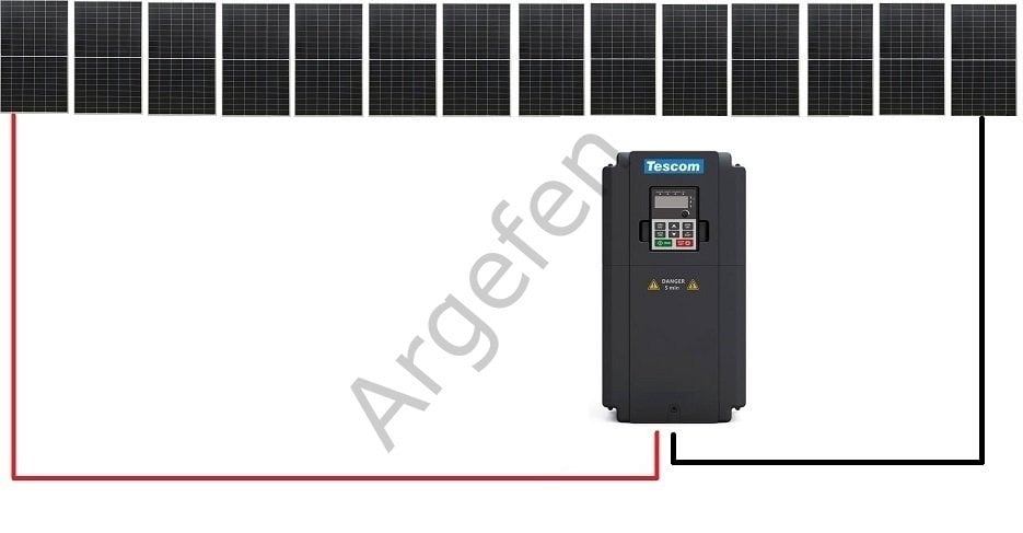 5.5 kW 5500 Watt 7.5Hp 3 Faz Sürücü 6.300W Güneş Paneli Sulama Paket-10