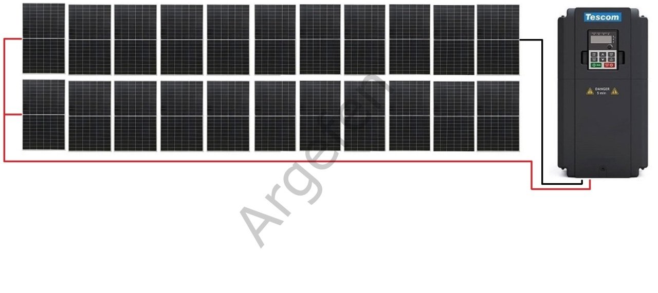 7.5 kW 7500 Watt 10Hp 3 Faz Sürücü 8.250 Watt Güneş Paneli Sulama Paket-11