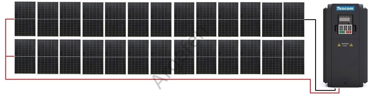 7.5 kW 7500 Watt 10Hp 3 Faz Sürücü 16.500Watt Güneş Paneli Sulama Paket-13