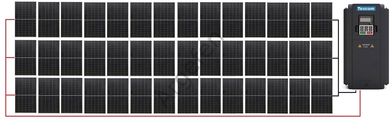 15 kW 15000 Watt 22Hp 3 Faz Sürücü 18.900W Güneş Paneli Sulama Paket-22