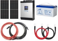 1kW 12volt 50Amper PWM 460W Güneş Panelli  Karavan - Ev Enerji Paket-1