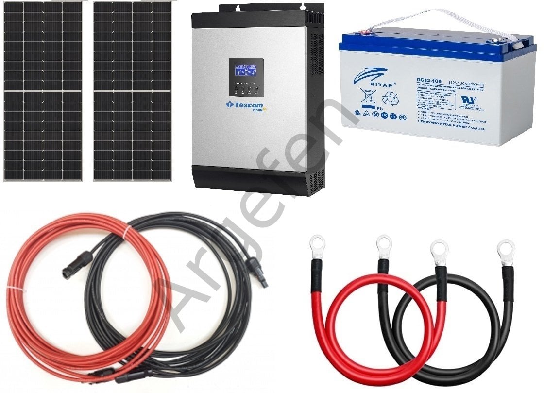 1kW 12volt 40Amper MPPT 920W Güneş Panelli  Karavan - Ev Enerji Paket-3