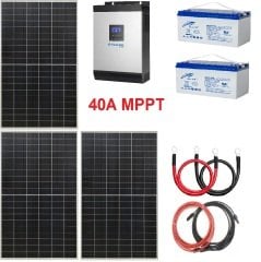 1kW 12volt 40Amper MPPT 1125 W Güneş Panelli  Karavan - Ev Enerji Paket-7