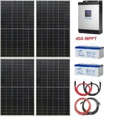 3kW 24volt 40Amper MPPT 1500 W Güneş Panelli  Karavan - Ev Enerji Paket-1