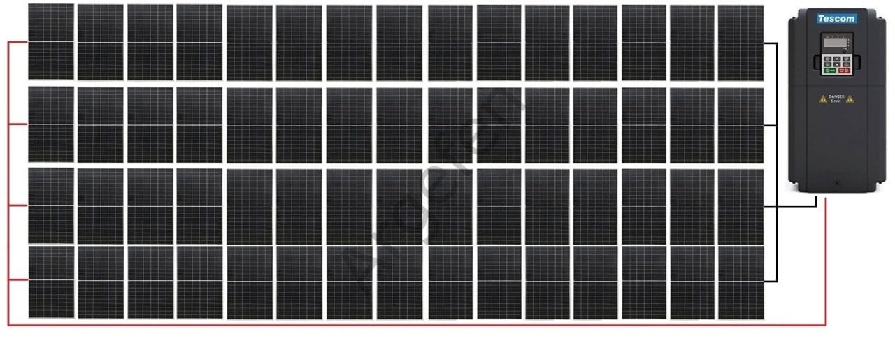 22 kW 22000 Watt 30Hp 3 Faz Sürücü 27.000W Güneş Paneli Sulama Paket-28