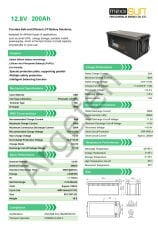 Mexxsun 12V-200Ah 12.8V  12Volt 200Amper Lityum Akü (LiFepo4)