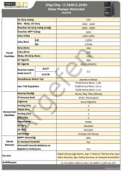 MEXXSUN 2Hp/3Hp (1,5kW/2,2 kW) Solar Pompa Sürücüsü (3x220)