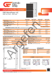 GAZİOĞLU SOLAR 550 Watt A- Half Cut Monokristal Perc Yeni Nesil Güneş (Solar) Panel 11BB