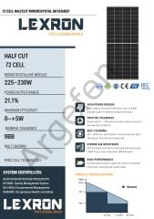 235 Watt A+ Half Cut Monokristal Perc Yeni Nesil Güneş (Solar) Panel 9BB