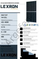 450 Watt A+ Half Cut Monokristal Perc Yeni Nesil Güneş (Solar) Panel 9BB