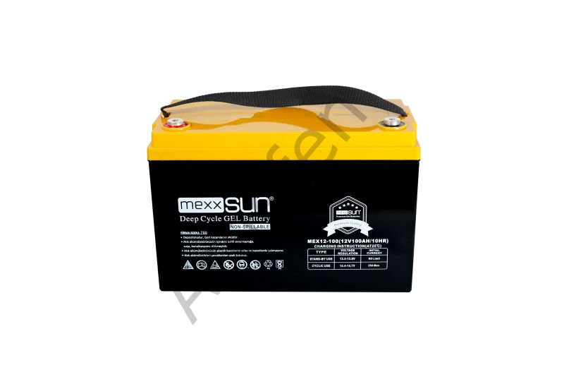 Mexxsun 12V 100 amper jel batarya Güneş paneli aküsü