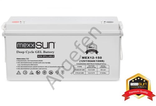 Mexxsun 12V 150 amper jel batarya Güneş paneli aküsü