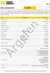 WERER ENERGY 48V  315 AH 16,1  KWH LifePO4 WPU Bluetooth Batarya