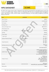 WERER ENERGY 48V  420 AH 21,5  KWH LifePO4 WPU Bluetooth Batarya