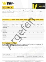 WERER ENERGY 24V 200 AH  LiFePO4 Lityum Demir Fosfat Batarya – Akü