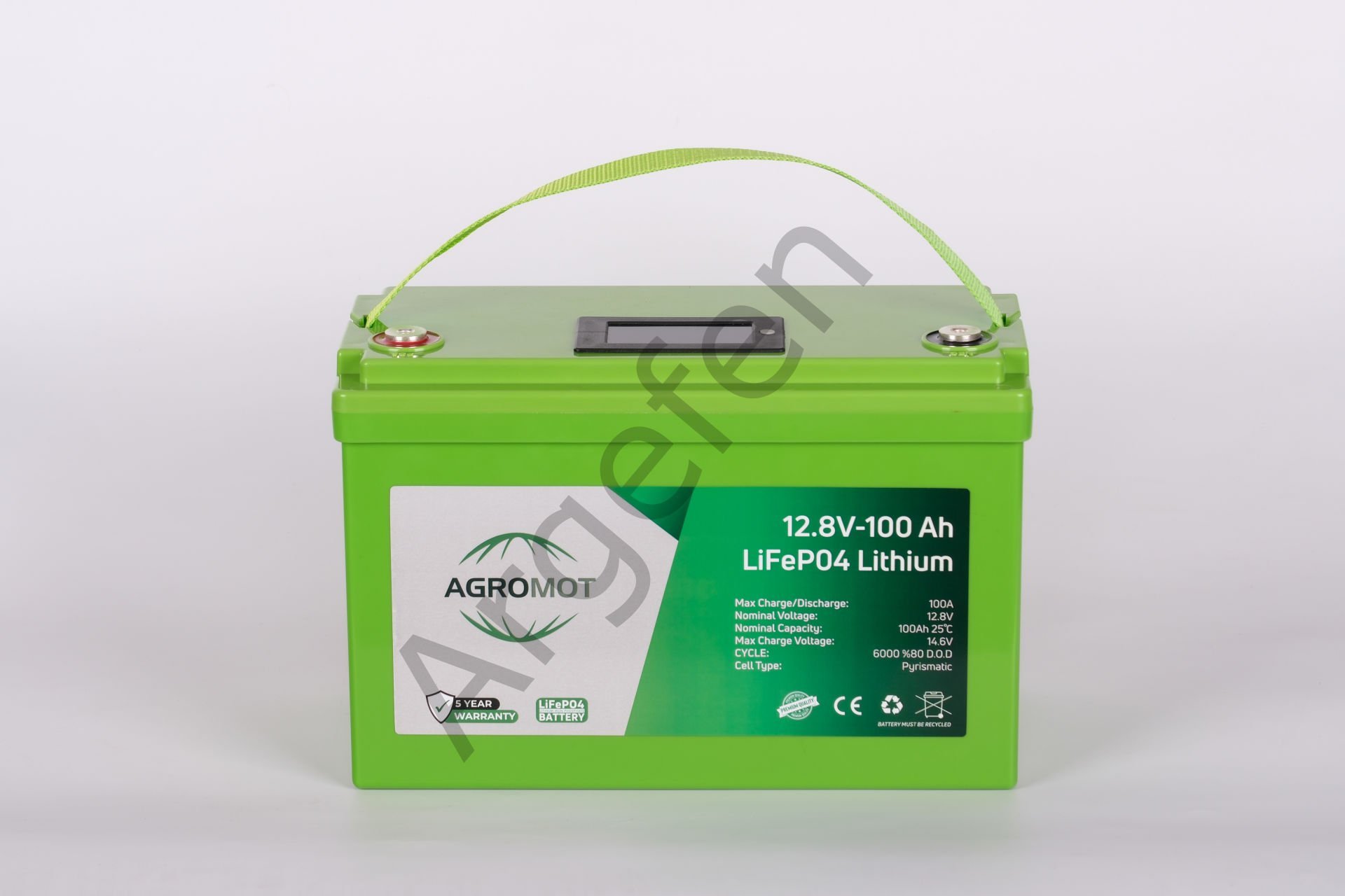 AGROMOT 12,8 VOLT 100 AH LİFEPO4 LİTYUM AKÜ ABS CASE