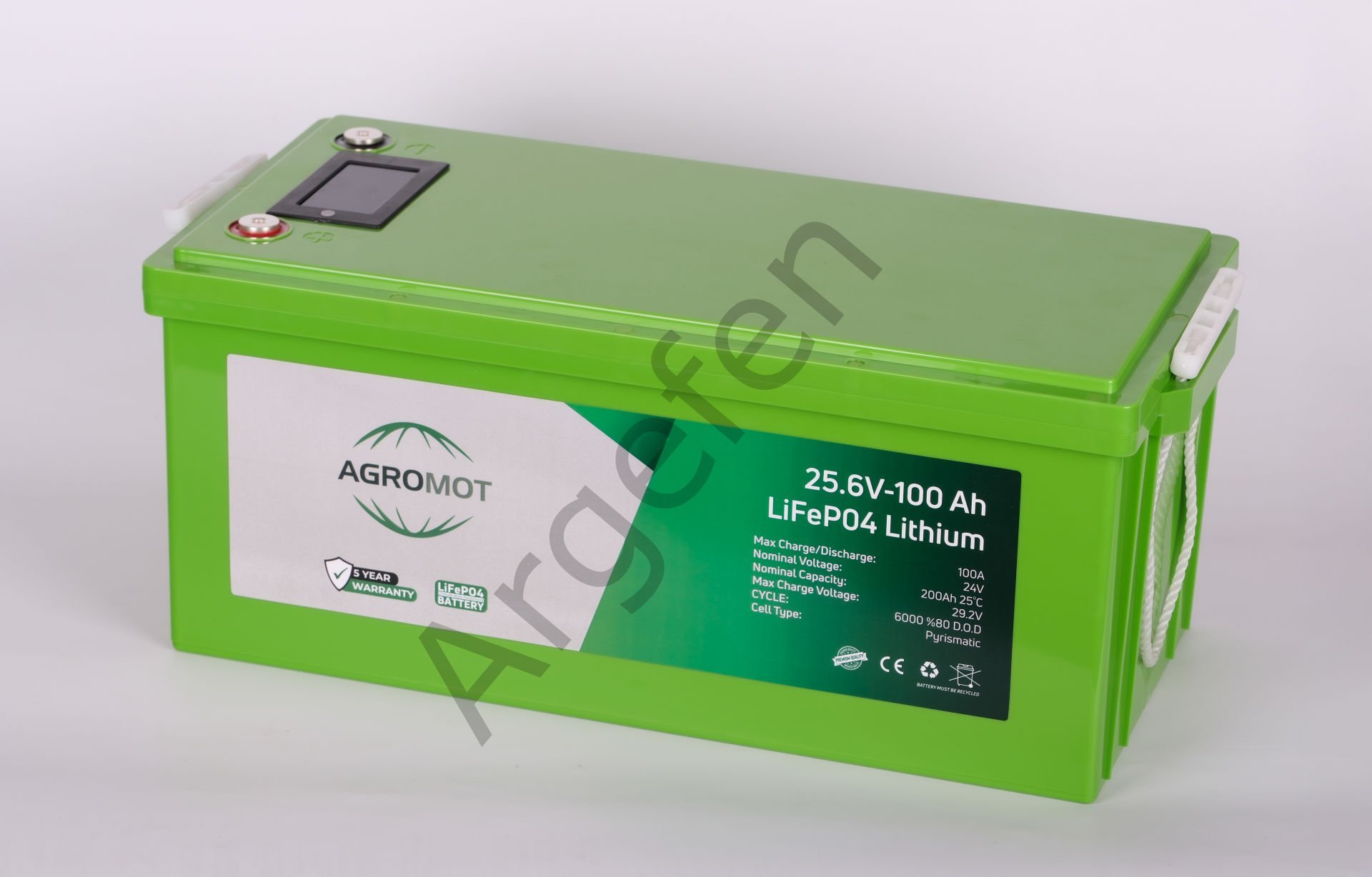 AGROMOT 25,6 VOLT 100 AH LİFEPO4 LİTYUM AKÜ ABS CASE