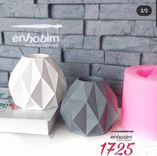 Geometri saksı silikon kalıp