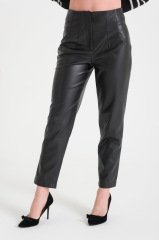 Siyah Tam Kalıp, Zara Model Yüksel Bel Klasik Deri Pantolon