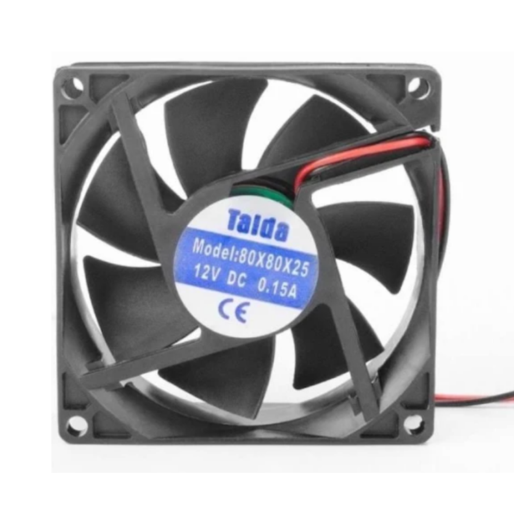 Tidar 80x80x25 Mm 12 V dc Kare Fan