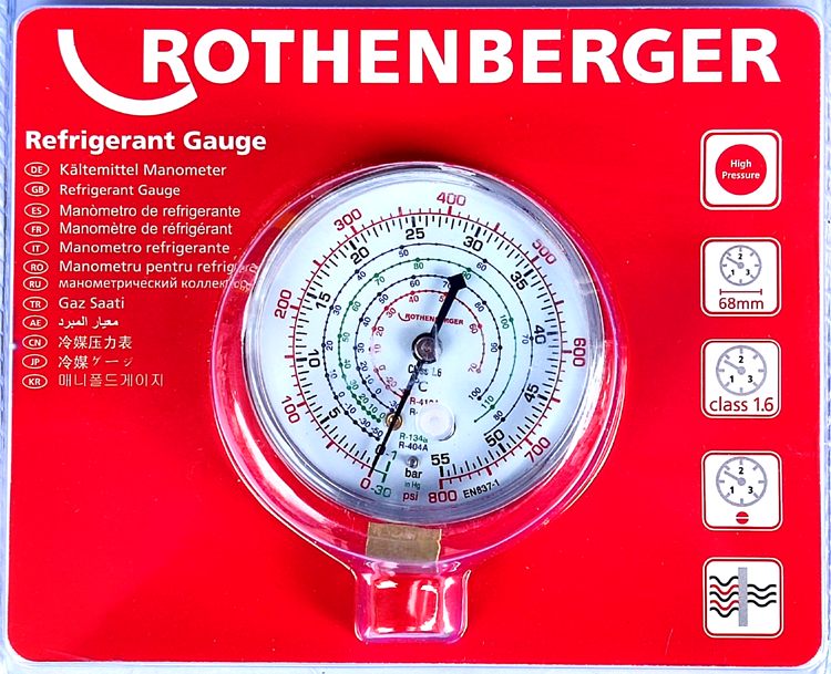 Yüksek Basınç Manifold Saati  68mm K.suz R22 -R134a-R404-R410