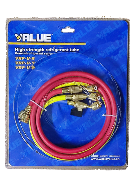 Value Manifold Check Valfli Hortum 1/4 120cm  (R22 GAZ) 3'lü Paket