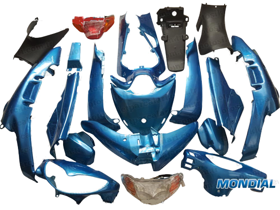 MONDİAL FT 110 KAPORTA SET MAVİ FAR-STOP DAHİL 20 PARÇA.
