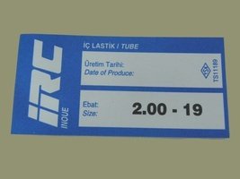 IRC İÇ LASTİK 2.00-19