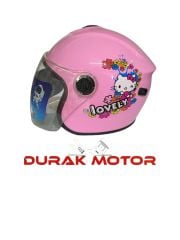 ÇOCUK KASKI KIZ PEMBE ÇENESİZ İTHAL.