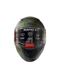 LS2 RAPID 2 THUNDER BIRDS MAT YEŞİL-SİYAH-GRİ KASK