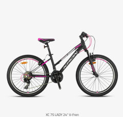 Kron XC 75 Lady 24 Jant Kız Çocuk Bisikleti Mat Siyah-Gri/Pembe