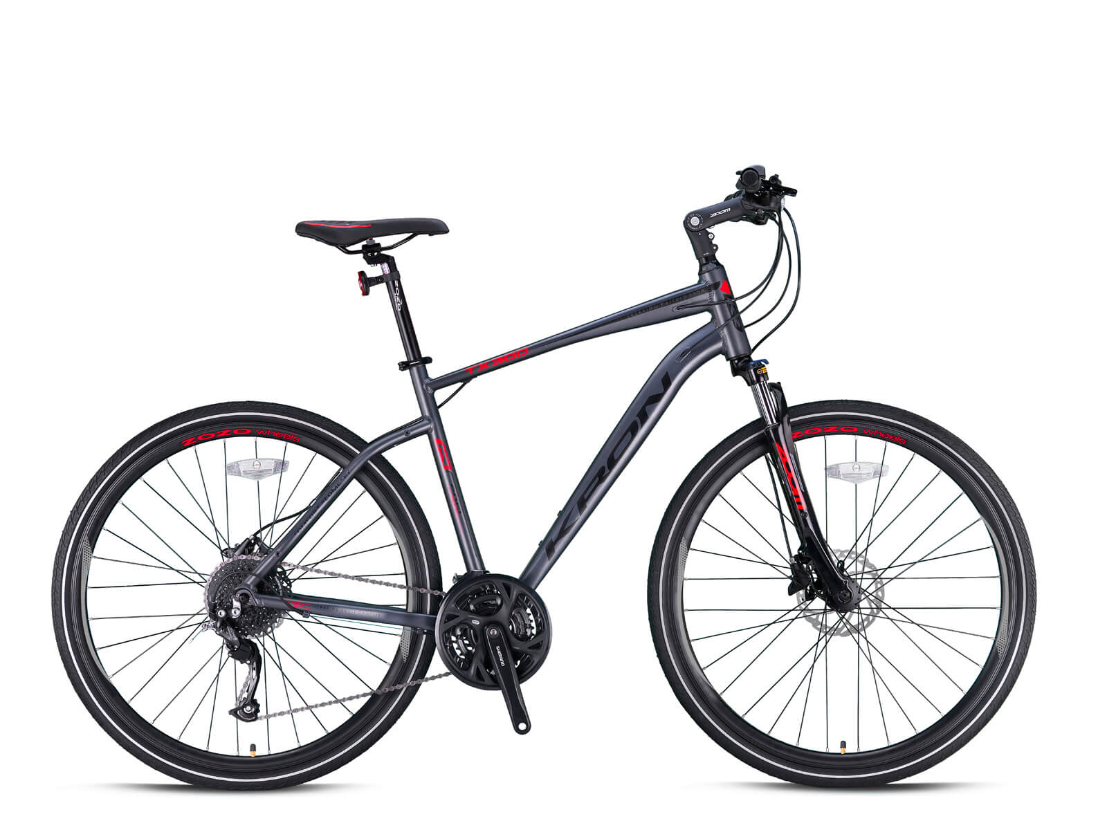 Kron TX300 Hidrolik Disk 28 Jant Trekking Bisiklet Mat Füme - Kırmızı 41 cm