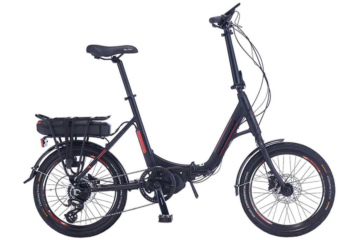 Salcano Marina Shimano 8S 20 Jant Katlanır Elektrikli Bisiklet Mat Siyah-Kırmızı