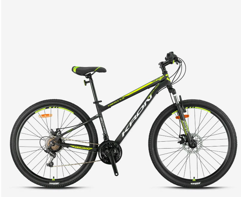 Kron Vortex 4.0 M.Disc 27.5 Jant Dağ Bisikleti Mat Siyah-Gri/Neon Sarı 41 cm